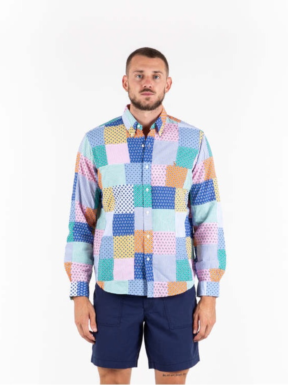 Polo by Ralph Lauren Multicolor Patchwork Button-Down Shirt